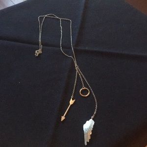 Banana  Republic Silver necklace with a drop.